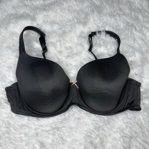 Cacique 38D Lightly Lined Balconette Bra Black Underwire Cooling